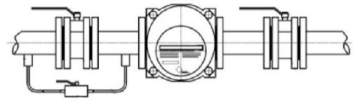 Схема встановлення лічильника з перепускним клапаном